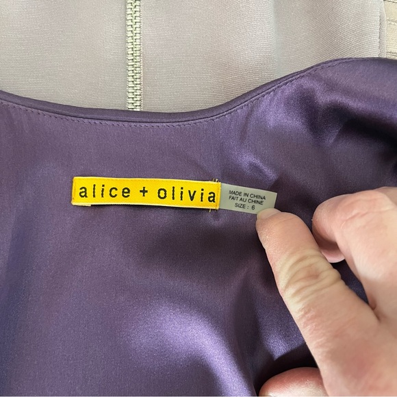 Alice and Olivia Nicky Blouson Leather Panel Dress - Picture 10 of 11